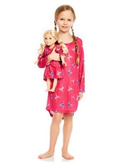 Matching Doll & Girls Nightgown Kids & Toddler Pajamas Unicorn Sleepwear (4-14 Years) Fits American Girl Doll