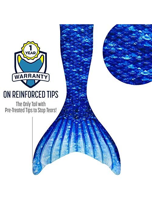 Fin Fun Mermaid Tails for Swimming - Authentic Mermaid Training Swimwear - Wear-Resistant Mermaid Tails for Kids - Children Mermaid Tail for Girls and Boys - NO Monofin, 