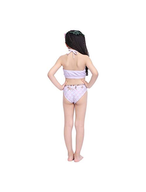 Gesikai01 6PCS Set Swimsuit Girls Mermaid Tails for Swimming Bathing Suit Swimwear Swimsuit Bikini Set Mermaid Costume