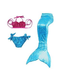 Dressy Daisy Girls' 3pcs Mermaid Tail Swimwear Mermaid Swimsuit Bathing Suit Bikini