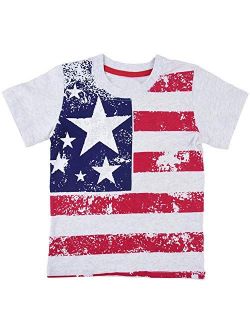 Little Boys 4th of July T-Shirt American Flag Tees Kids Toddler Short Sleeve Tee Shirts 2-8 Years