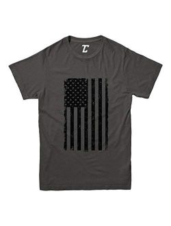 Distressed Black American Flag - USA Youth T-Shirt