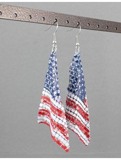 Stars and Stripes earrings Red White Blue American Flag earrings 4th of July