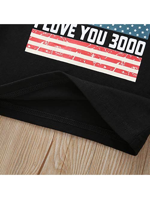 4th of July Little Boys' Short Sleeve American Flag Cotton Children Independence Day Clothes Summer T-Shirt