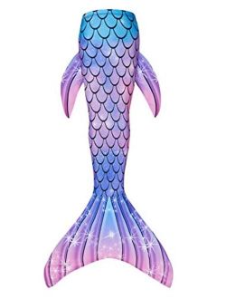 Lindanina Mermaid Tails for Swimming Little Girls Swimsuit Swimmable Bathing Suit Kids Sparkle Swimwear 3-10 Years