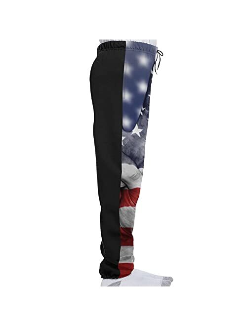 YAZXHJAZ Youth Kids Jogger Pants Graphic Baggy Sweatpants American USA Flag Funny Gesture Stars Stripes Trousers with Pockets