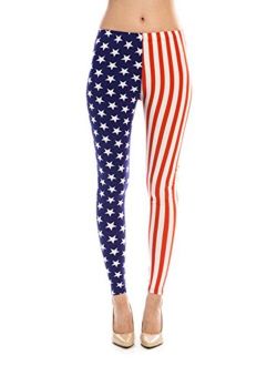 VM Women's American Flag Ankle Jeggings Leggings Patriotic Pants