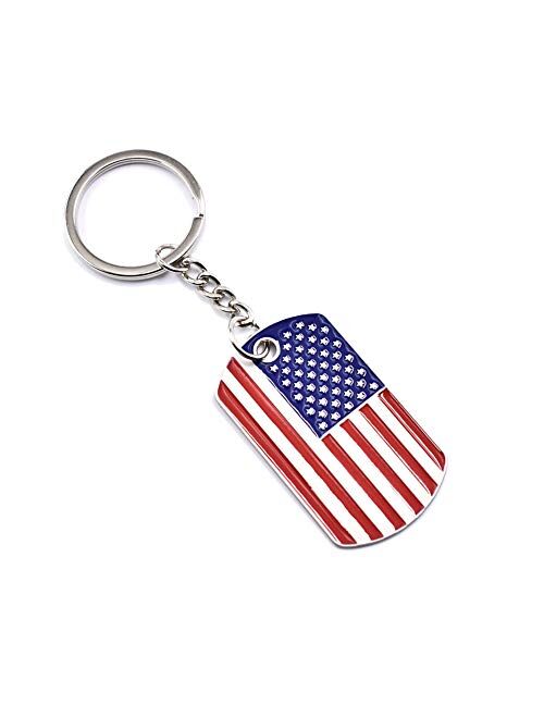 American Flag Keychain Patriotic US Keyrings Metal Key Rings Souvenir Gifts for 4th of July, Labor Day, and Veterans' Day Festivities Birthday Christmas Gift for Men Wome