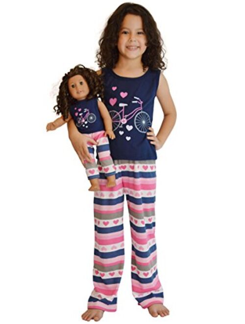 Girl and Doll Matching Outfit Clothes - Tank Top and Sweatpants Set for Girl & Doll