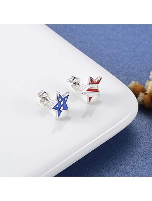 Fashion Patriotic Independence American Flag Clip-On Earrings For Women/AZAEPT204
