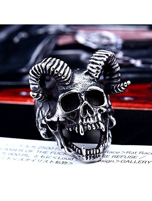 ZMY Home Genuine Stainless Steel Ring Jewelry for Men Fashion Punk Biker Skull Rings