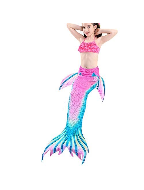 Mermaid Tail Tails Swimmable Costume Swimsuit for Girls Swimming (No Monofin)