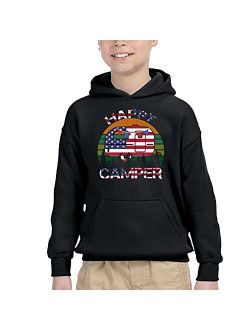 Happy Camper US Flag Patriotic Teenage Hoodie Sweatshirt 3D Print Designer Fashion Hoodie Sweatshirt Black