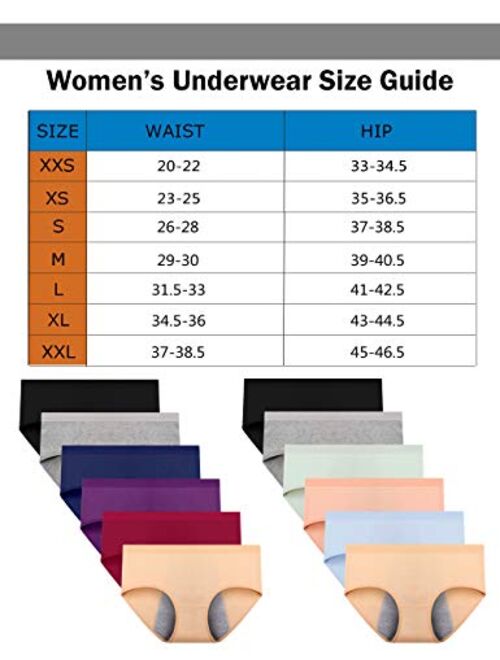 JojoQueen Womens Underwear, Menstrual Period Underwear for Women Girls Cotton Panties Mid Waist Comfortable Easy Clean Briefs
