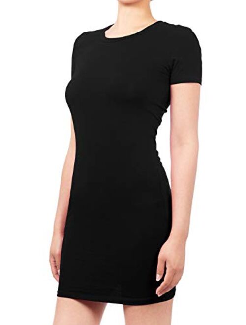 MixMatchy Women's Short Sleeve Slim Fit Jersey Mini Dress