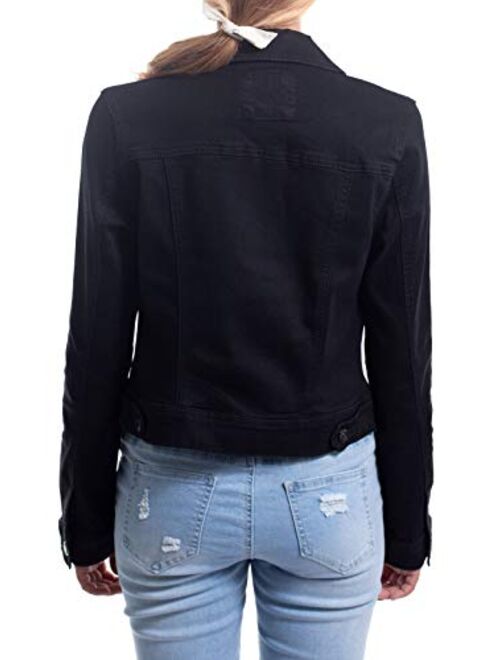 MixMatchy Women's Classic/Destroyed Casual Long Sleeve Vintage Denim Jean Jacket
