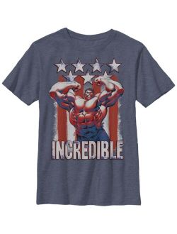 Marvel Big Boys Hulk Incredible Stars and Stripes Short Sleeve T-Shirt