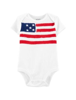 Baby Carter's Patriotic Painted Flag Bodysuit