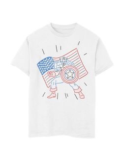 Boys 8-20 Marvel Captain America Patriotic Line Art Graphic Tee