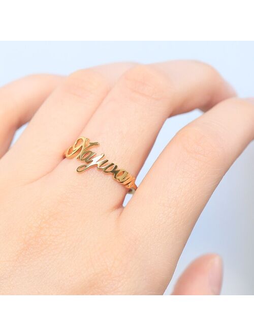 Custom Name Ring Personalized Stainless Steel Rings For Women Girls Rose Gold Silver Color Ring BFF Jewelry anillos free shiping