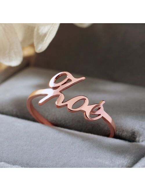 Custom Name Ring Personalized Stainless Steel Rings For Women Girls Rose Gold Silver Color Ring BFF Jewelry anillos free shiping