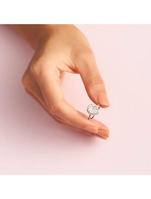 Pandora Jewelry Sparkling Teardrop Halo Cubic Zirconia Ring in Pandora Rose