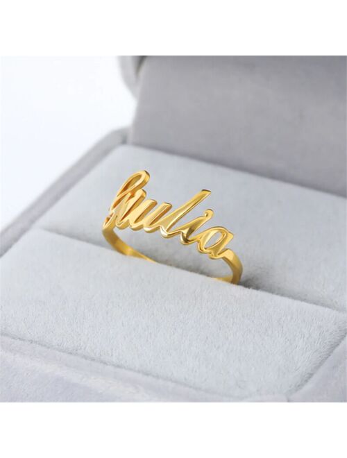KristenCo Custom Name Ring Personalized Stainless Steel Rings For Women Girls Rose Gold Silver Color Gift Jewelry free shiping