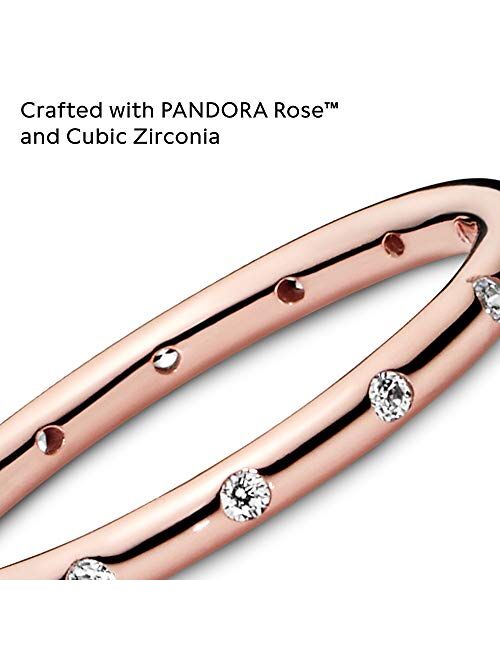 Pandora Jewelry Simple Sparkling Band Cubic Zirconia Ring in Pandora Rose