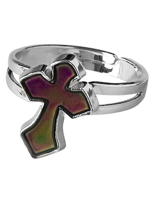 Acchen Mood Rings Heart Turtle Monkey Dinosaur Penguin Unicorn Flower Mermaid Changing Color Emotion Feeling Finger Ring 15Pcs