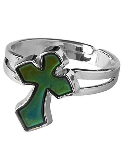 Acchen Mood Rings Heart Turtle Monkey Dinosaur Penguin Unicorn Flower Mermaid Changing Color Emotion Feeling Finger Ring 15Pcs