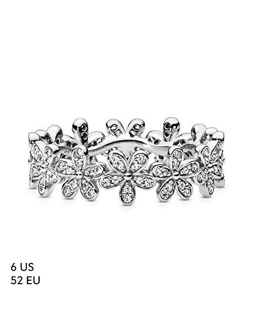 Pandora Jewelry Daisy Flower Cubic Zirconia Ring in Sterling Silver