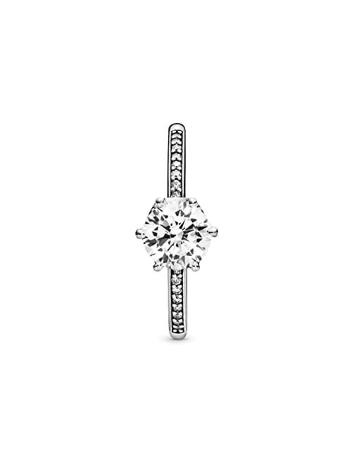 Pandora Jewelry Sparkling Crown Cubic Zirconia Ring in Sterling Silver