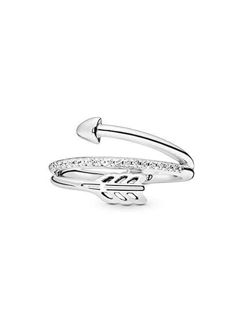 Pandora Jewelry Wrap-Around Arrow Cubic Zirconia Ring in Sterling Silver