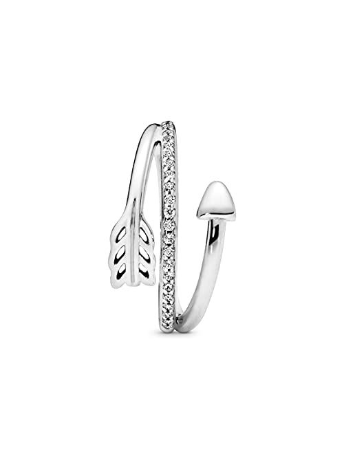 Pandora Jewelry Wrap-Around Arrow Cubic Zirconia Ring in Sterling Silver