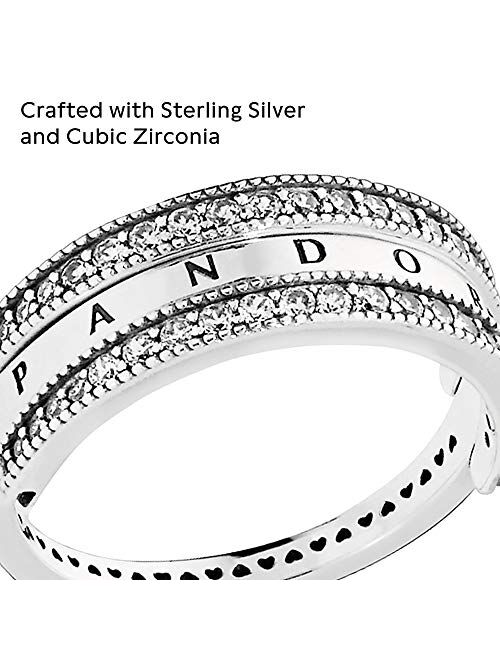 Pandora Jewelry Flipping Hearts of Pandora Cubic Zirconia Ring in Sterling Silver