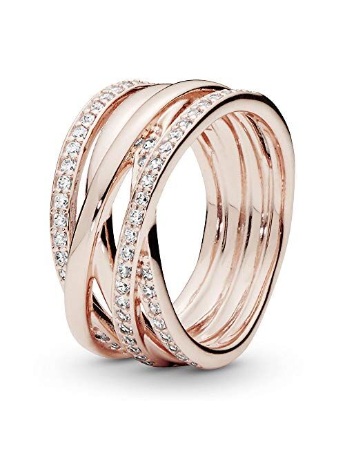 Pandora Jewelry Entwined Cubic Zirconia Ring in Pandora Rose