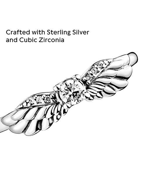 Pandora Jewelry Sparkling Angel Wing Cubic Zirconia Ring in Sterling Silver