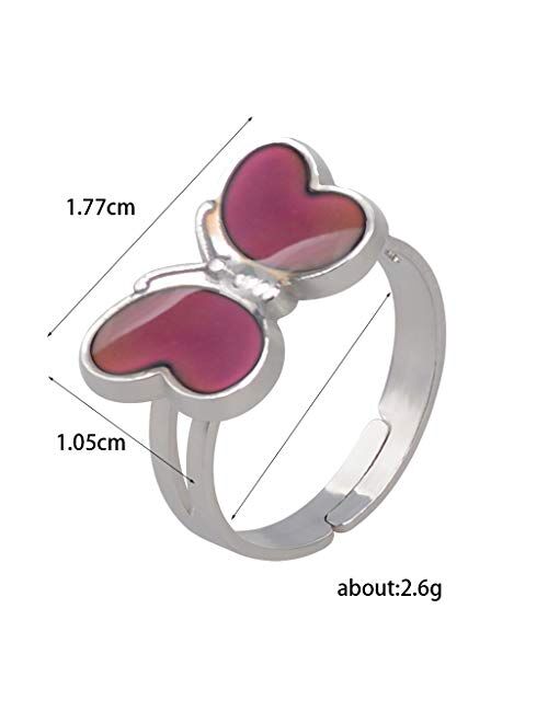 Acchen Mood Rings Mermaid Color Changing Emotional Feeling Adjustable Size Finger Ring