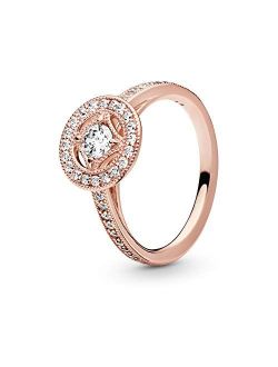 Jewelry Vintage Circle Cubic Zirconia Ring in Pandora Rose