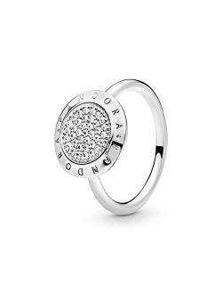 Jewelry Logo Cubic Zirconia Ring in Sterling Silver