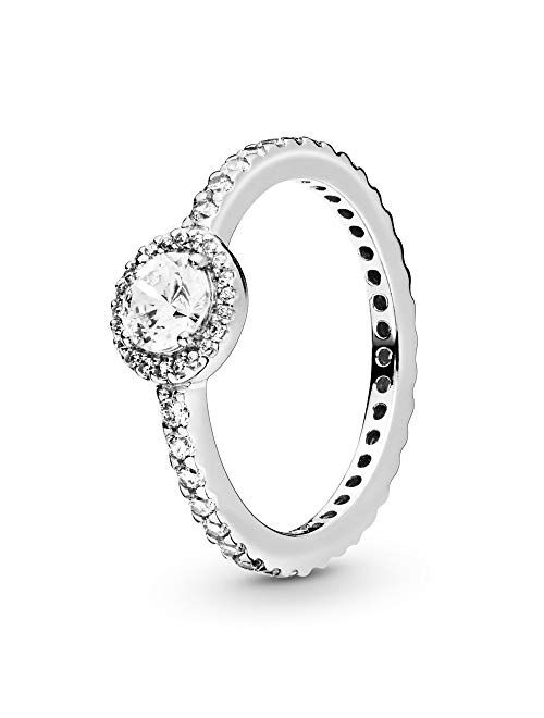Pandora Jewelry Classic Sparkle Halo Cubic Zirconia Ring in Sterling Silver, Size 7.5
