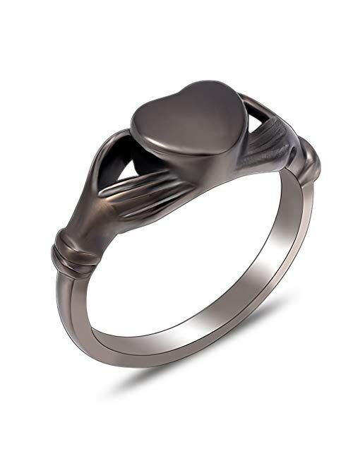 Minicremation Cremation Jewelry Urn Ring for Ashes Women Finger Ring Keepsake Memorial Engraved Jewelry Hold Loved Ones Ashes