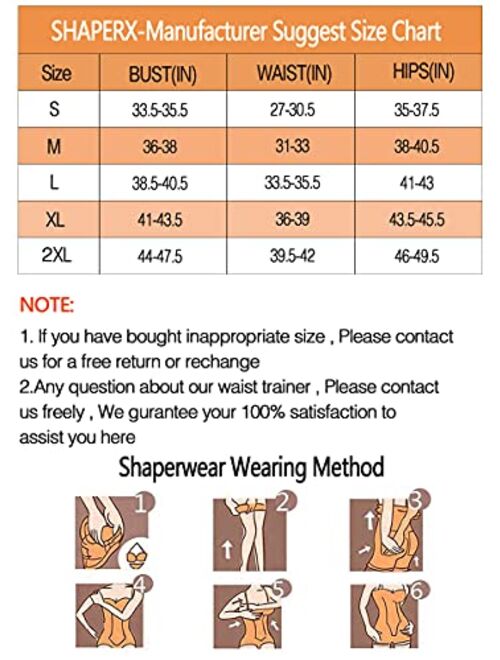 SHAPERX Tummy Control Shapewear for Women Seamless Fajas Bodysuit Open Bust Mid Thigh Body Shaper Shorts
