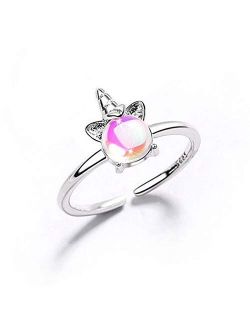 LeeFeel Unicorn Rings for Daughters Sparkly Crystal Glass Cute Unicornio Rings for Your Girls Niece Granddaughter Sizable Jewelry Rings