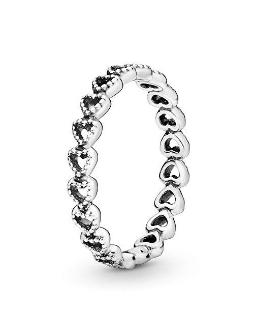 Pandora Jewelry Band of Hearts Sterling Silver Ring