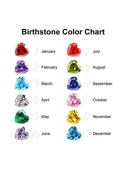 DayOfShe Personalized Mothers Ring with 2-4 Simulated Birthstones Sterling Silver Family Name Rings for Mom, Custom Engagement Rings for Her