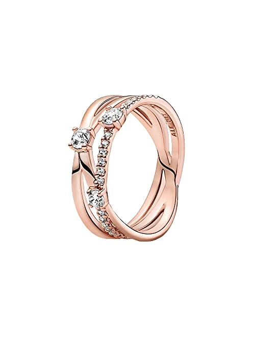 PANDORA Sparkling Triple Band PANDORA Rose Ring