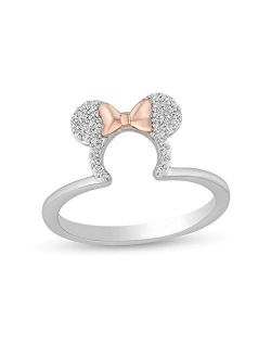 JO WISDOM 925 Sterling Silver and Yellow Gold Plated Mickey Mouse Ring 