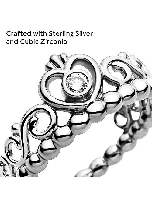 Pandora Jewelry Princess Tiara Crown Cubic Zirconia Ring in Sterling Silver