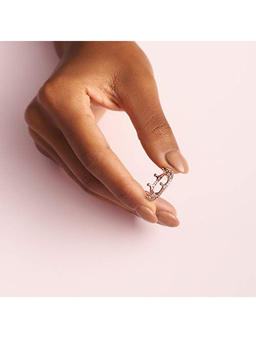 Pandora Jewelry Pink Sparkling Crown Crystal Ring in Pandora Rose